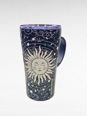 Hydrapeak Celestial Sun Moon Stainless Steel Tumbler Navy and White 18oz